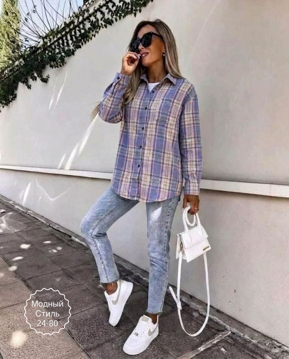 рубашка женская теплая в клетку оверсайз,женская рубашка,женская рубашка в клетку,рубашка клетчатая,модная свободная клетчатая женская рубашка