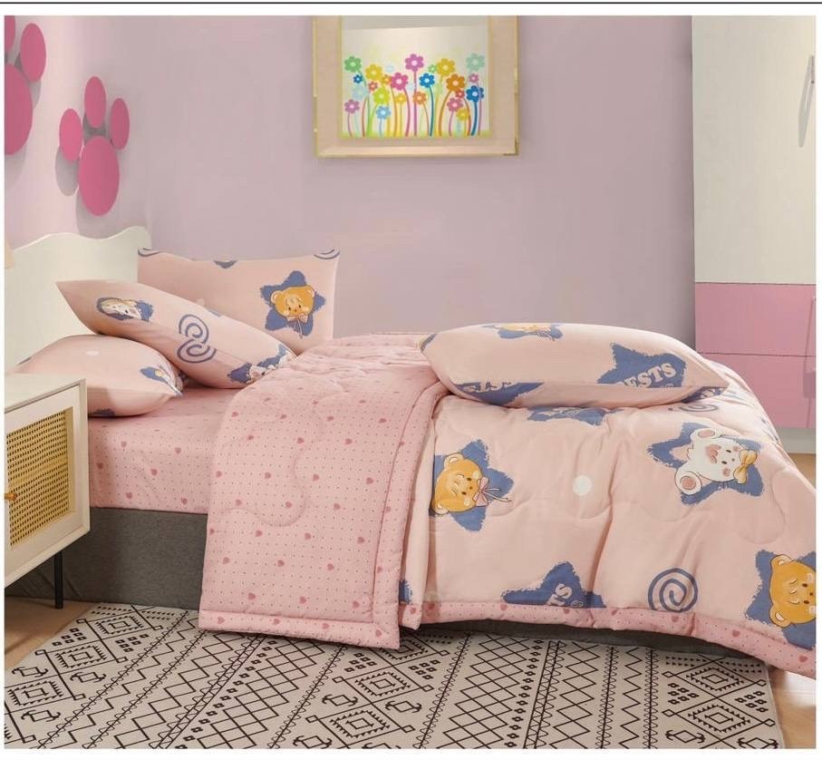 комплект детского постельного белья с одеялом,комплект постельного белья,комплект постельного белья с двумя одеялами,постельное белье с одеялом 1.5 спальное детское santfair,комплект с одеялом