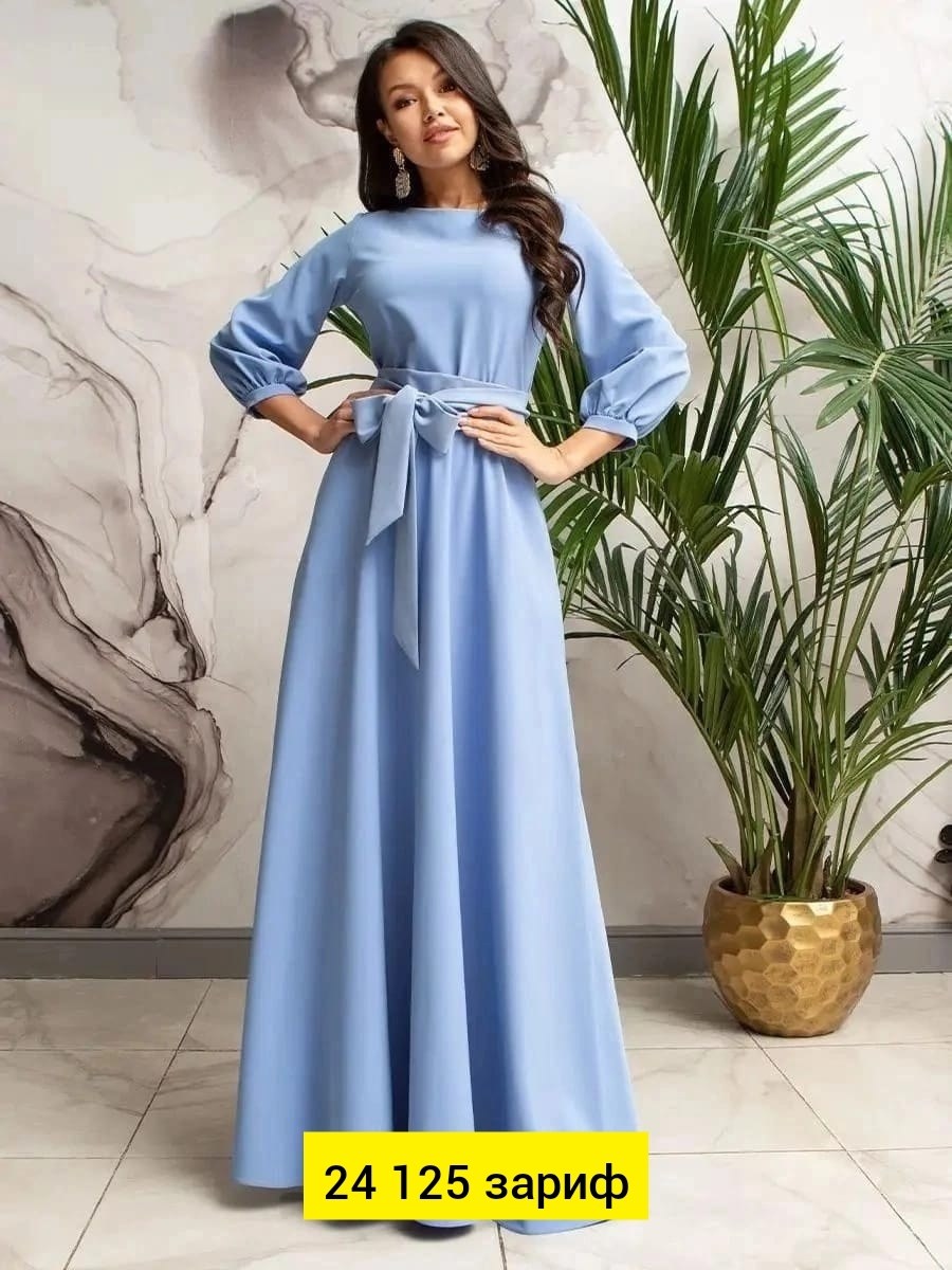 женские длинные платья,платье вечернее нарядное в пол eva davidova,вечернее платье в пол,платье вечернее нарядное в пол eva davidova цвет светло-синий, голубой,элегантное вечернее закрытое платье в по