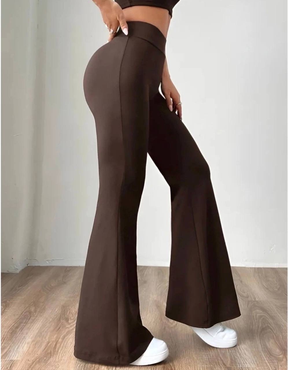 брюки клеш,элегантные брюки,брюки клеш женские,спортивные брюки клеш,женские однотонные эластичные облегающие прямые брюки-клеш с высокой талией