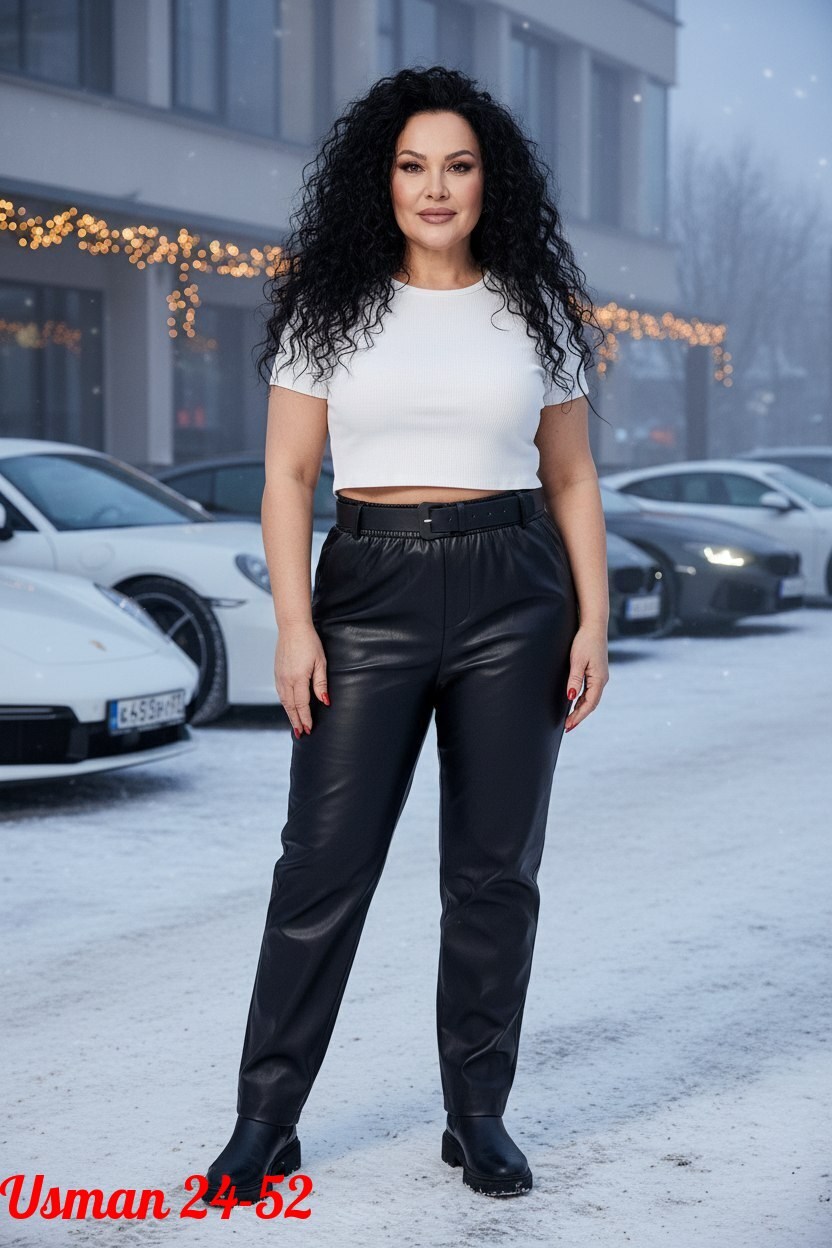 брюки женские из экокожи,брюки из экокожи,брюки из экокожи большие размеры,брюки из экокожи с высокой посадкой,брюки кожаные большие размеры джоггеры утепленные с начесом atlan 98966881