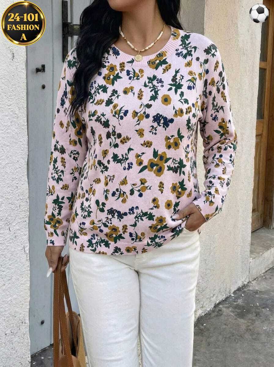 кофта женская,свитера женские,вязаные свитера женские,вязаные джемпера,женский вязаный свитер с цветочным принтом