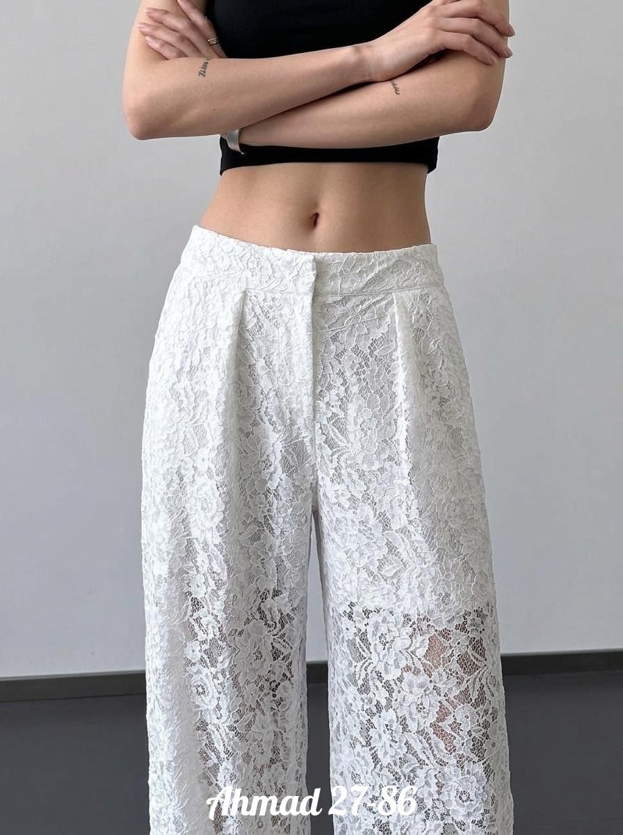 брюки прямые из кружева mollis,кружевные брюки,брюки с кружевом,кружевные штаны,брюки прямые из кружева
