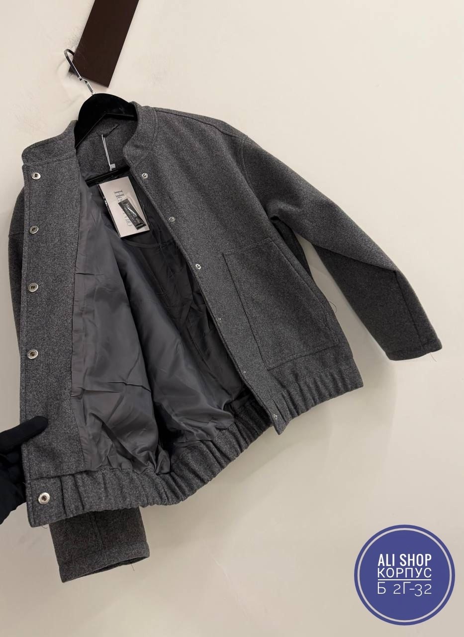 кашемировый серый бомбер,бомбер кашемировый теплый оверсайз brand habibi,куртка бомбер,куртка-бомбер оверсайз из пальтовой ткани zarina,куртка-бомбер оверсайз из пальтовой ткани