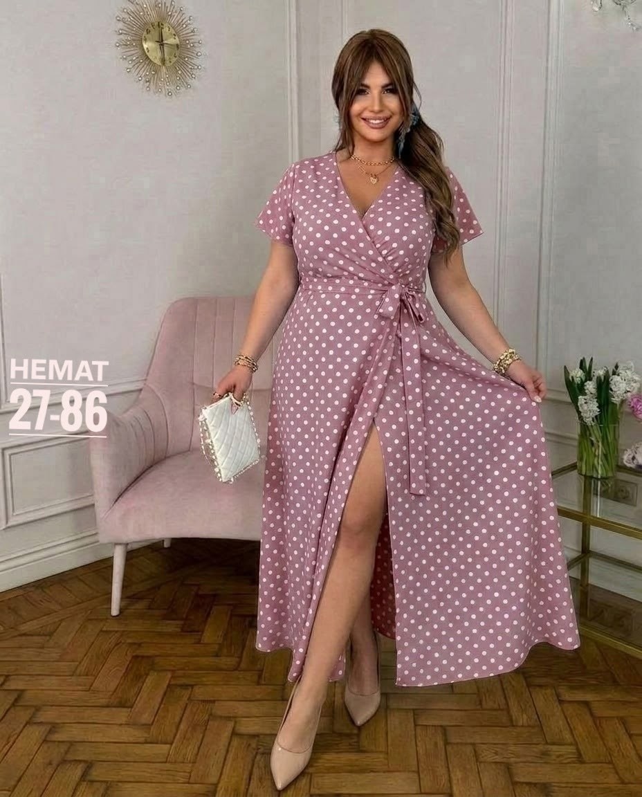 женское платье в горошек,длинное платье в горошек,платье,платье в горошек,женское платье в горошек на запах