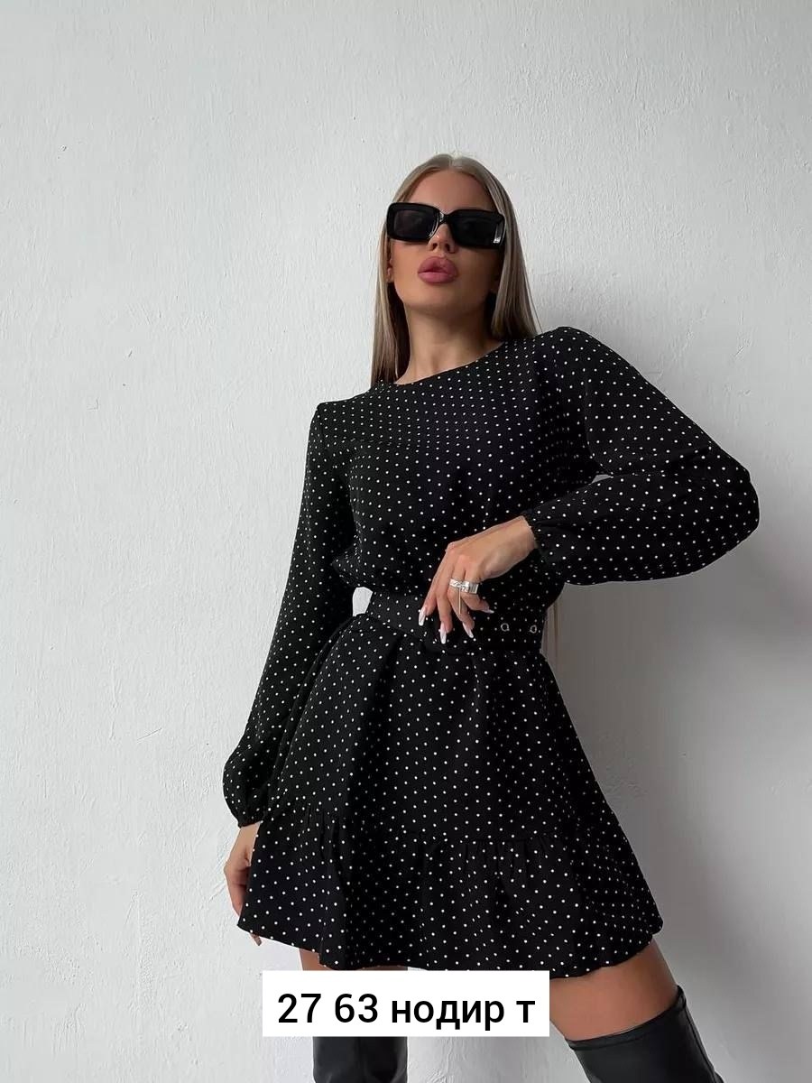 платье женской,платье женское с длинными рукавами,платья,платья мини,женское платье в горошек