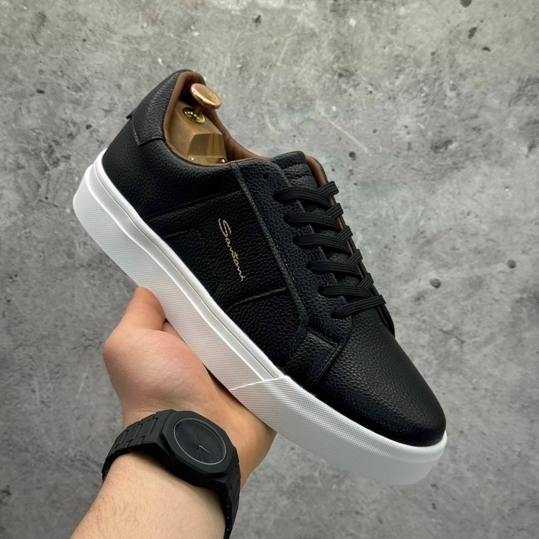 мужские кеды santoni,кеды мужские кожаные santoni черные premium,кроссовки santoni,,мужские кеды