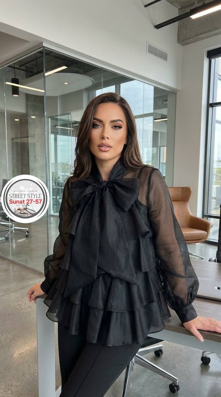 блузка с оборками,блузка с бантом,блузка шифоновая,блузка из органзы,блузка нарядная