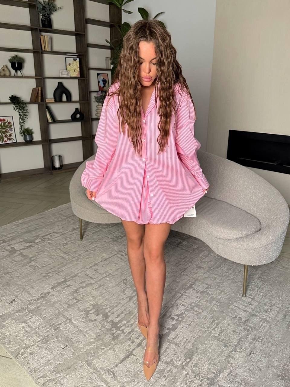 костюм розово,женские костюмы,летние костюмы,оверсайз рубашка,костюмы с юбкой