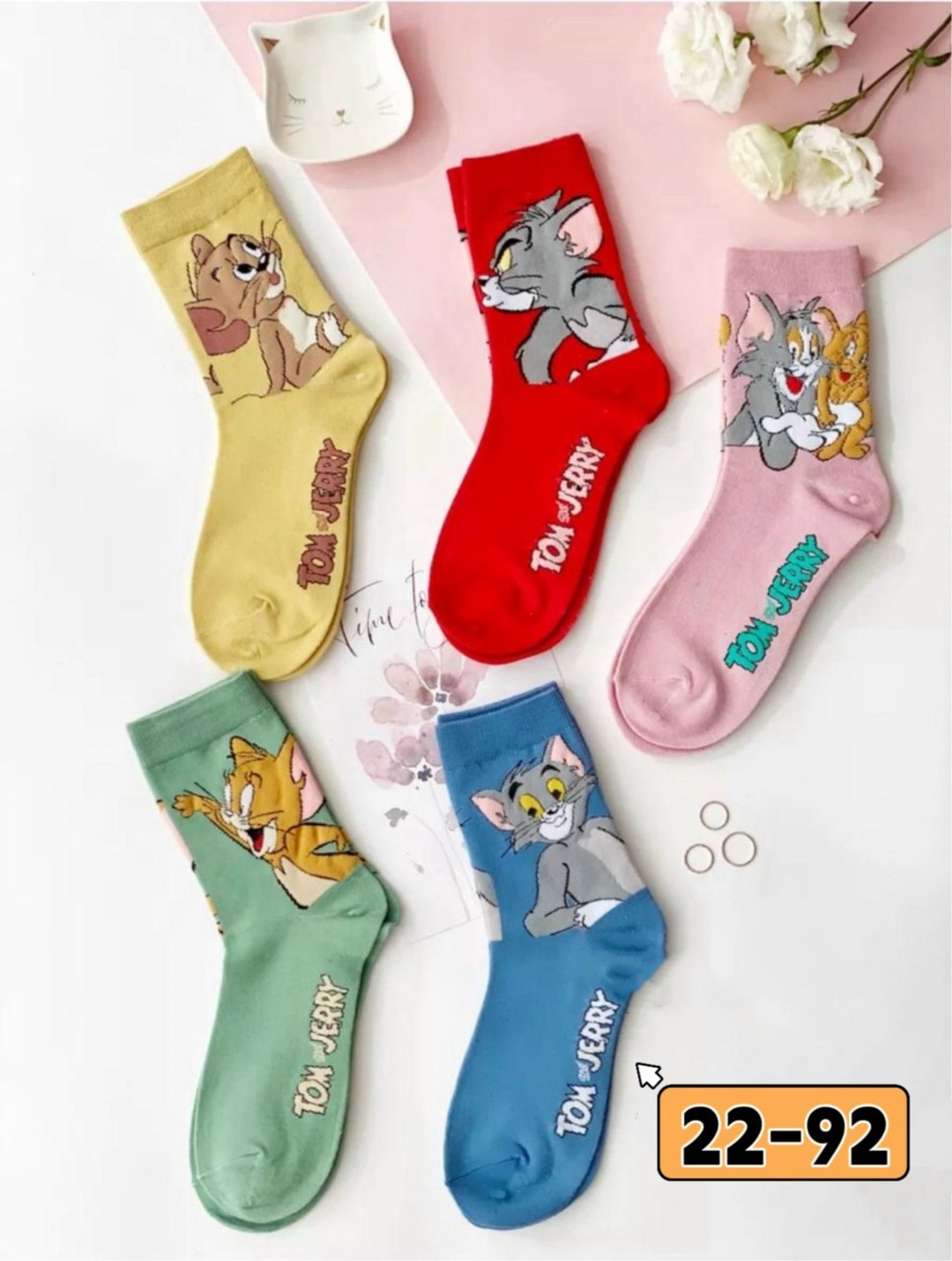 комплект носки женские,носки набор женские,носки том и джерри,носки женские том и джерри,носки цветные том и джери размер 36-41