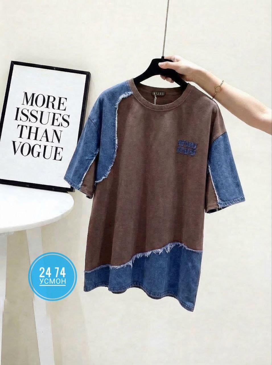 джинсовая платье,джинсовая блузка,женская футболка,джемпер в джинсовыми рукавами