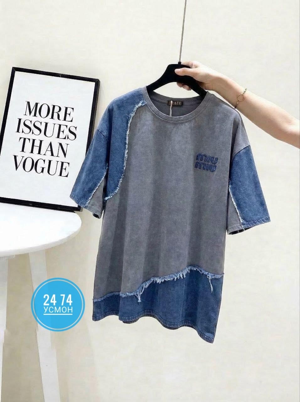 джинсовая платье,джинсовая блузка,женская футболка,джемпер в джинсовыми рукавами