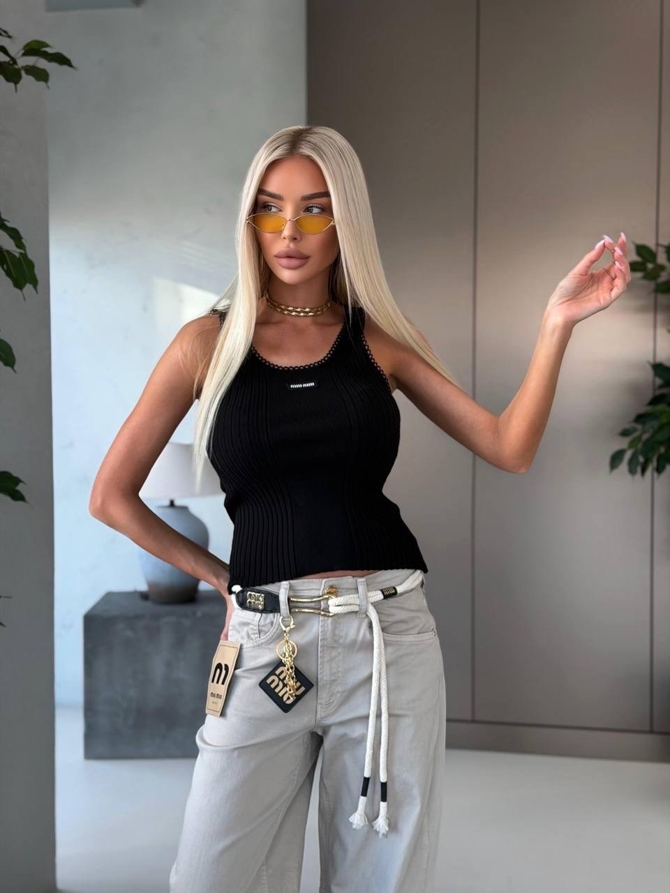 стильная майка,майка miu miu,женские майки,,стильные модели