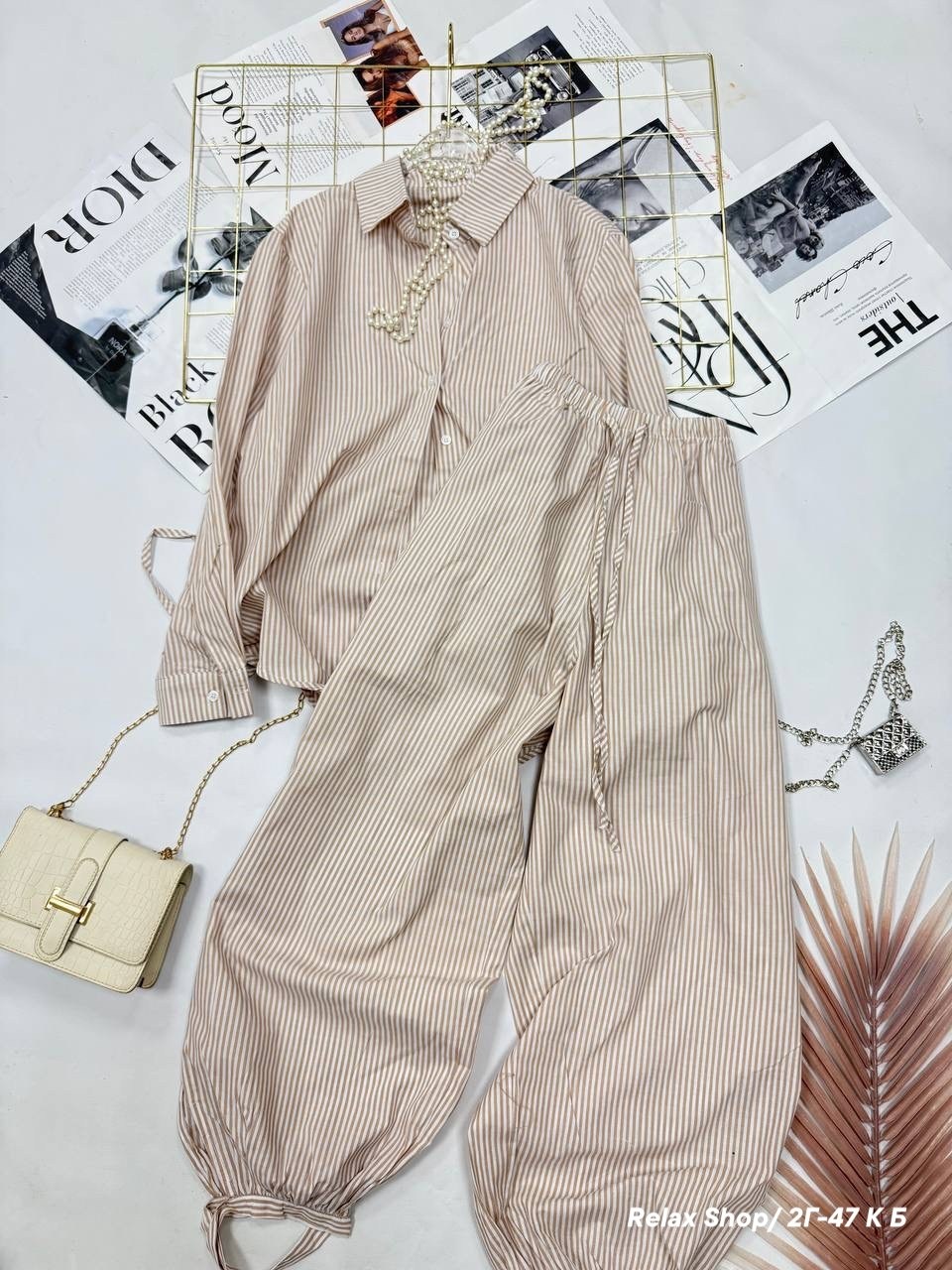 брюки женские белые в голубую полоску,повседневный костюм,костюм брючный с рубашкой,костюм летний брючный с рубашкой,брюки широкие