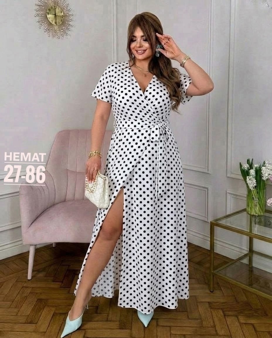 женское платье в горошек,длинное платье в горошек,платье,платье в горошек,женское платье в горошек на запах