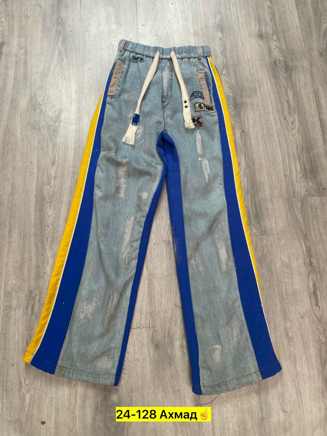 брюки джинсы,джинсы широкие,джинсы женские,комбинированные джинсы,джинсы с лампасами