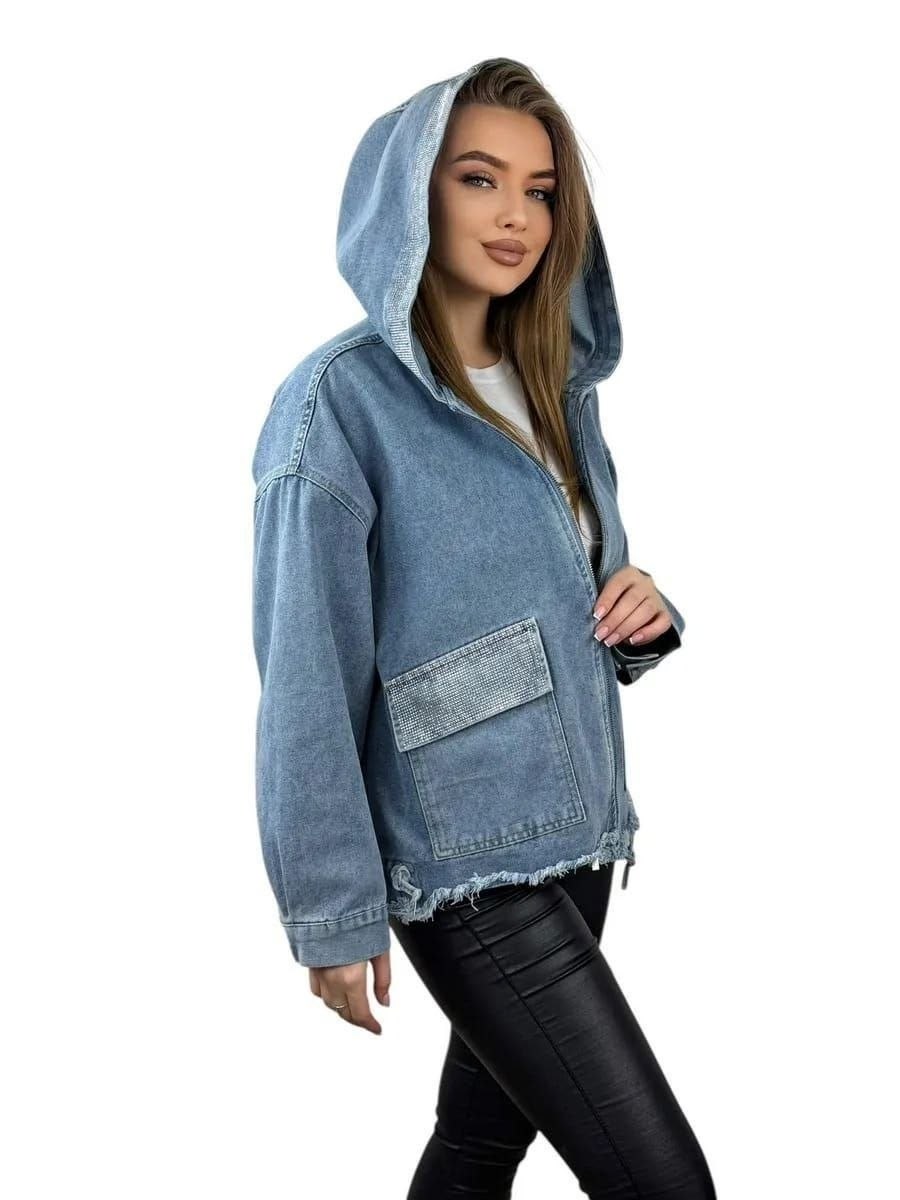 куртка джинсовая lrzbs jeans,джинсовая куртка,женская джинсовая куртка,джинсовая куртка удлиненная оверсайз pularia f,женская джинсовая куртка с капюшоном