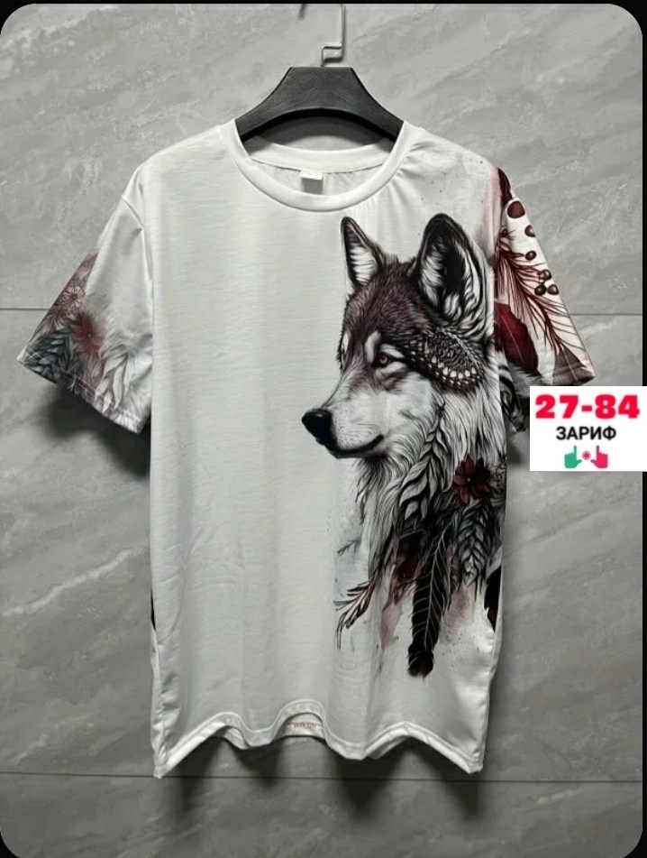 футболки мужские,мужская футболка с принтом волка,футболка с волками,футболка мужская с принтом,мужская футболка с рисунком