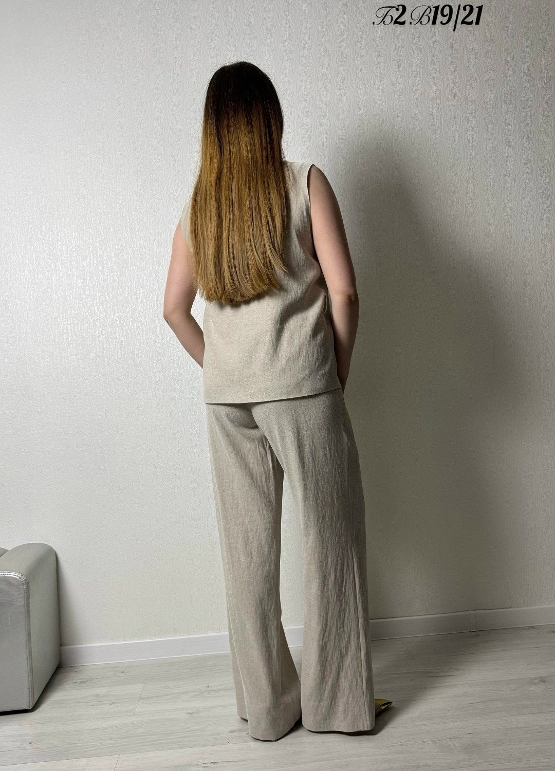 брючный костюм,костюм жилет и брюки из дышащей ткани 100% лен,костюм женский,женский брючный костюм,комплект брючный