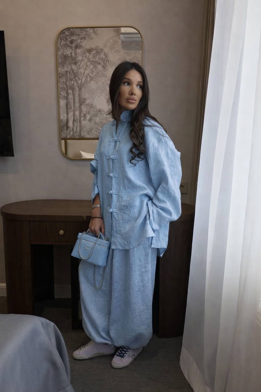 брючный костюм женский,повседневный костюм,костюм брючный льняной,костюм льняной с брюками