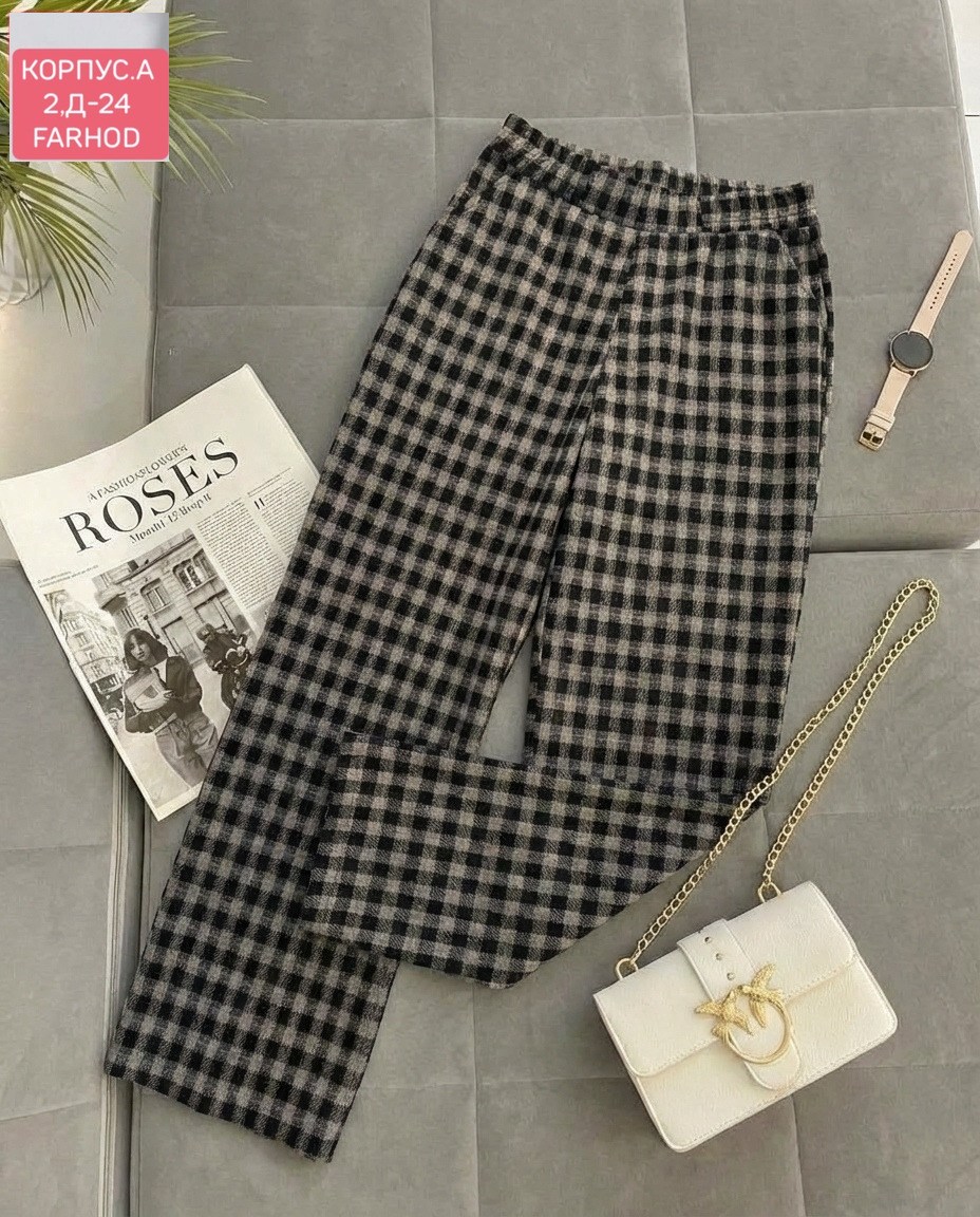 женские брюки в клетку,брюки в клетку,штаны в клетку,повседневные брюки,женские брюки