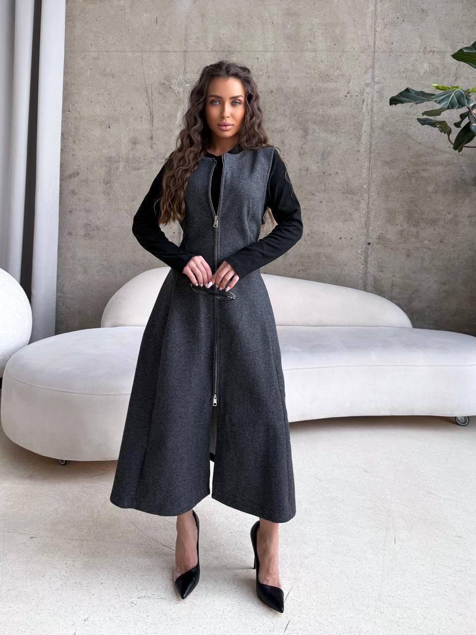 стильное пальто,костюм с юбкой,теплое платье,платье женской