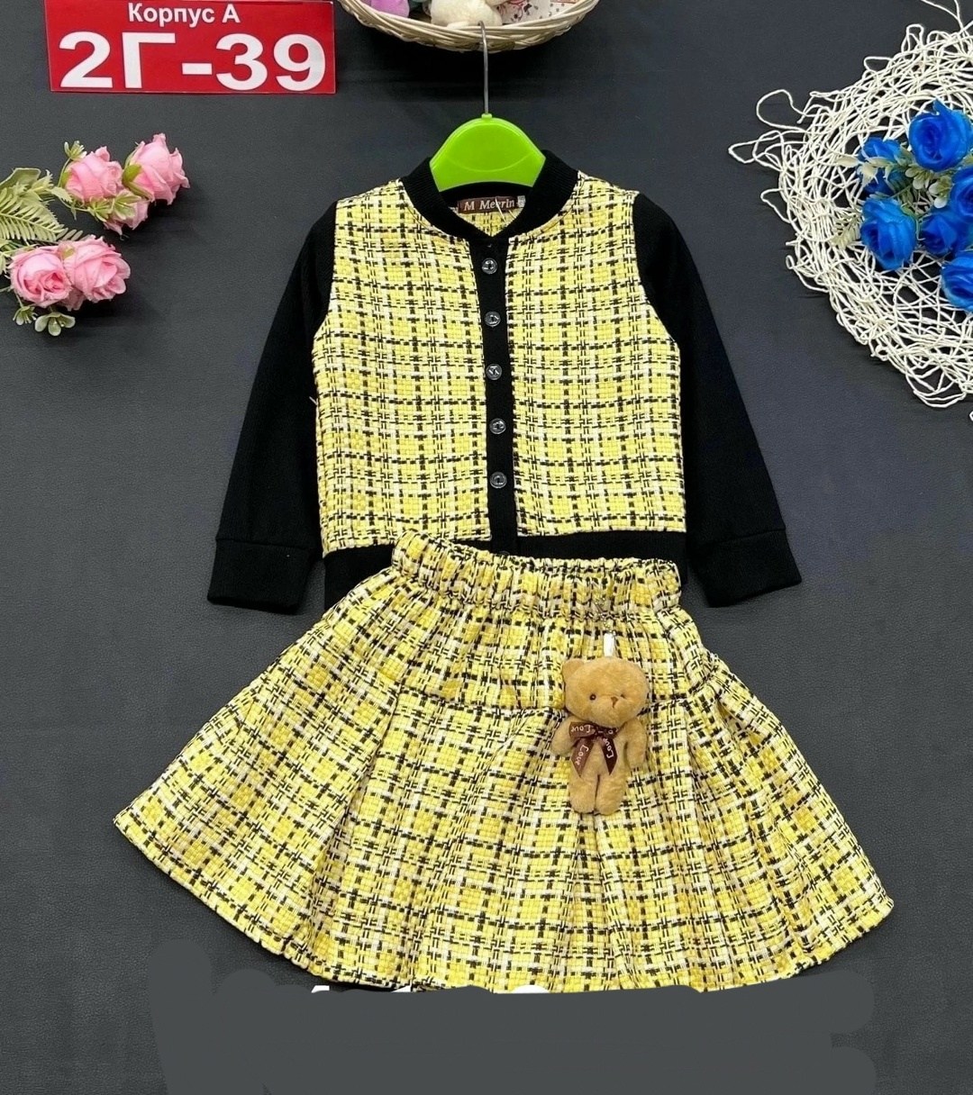 костюм для девочек,детские костюмы,стильные костюмы,костюм желтый,костюм с юбкой