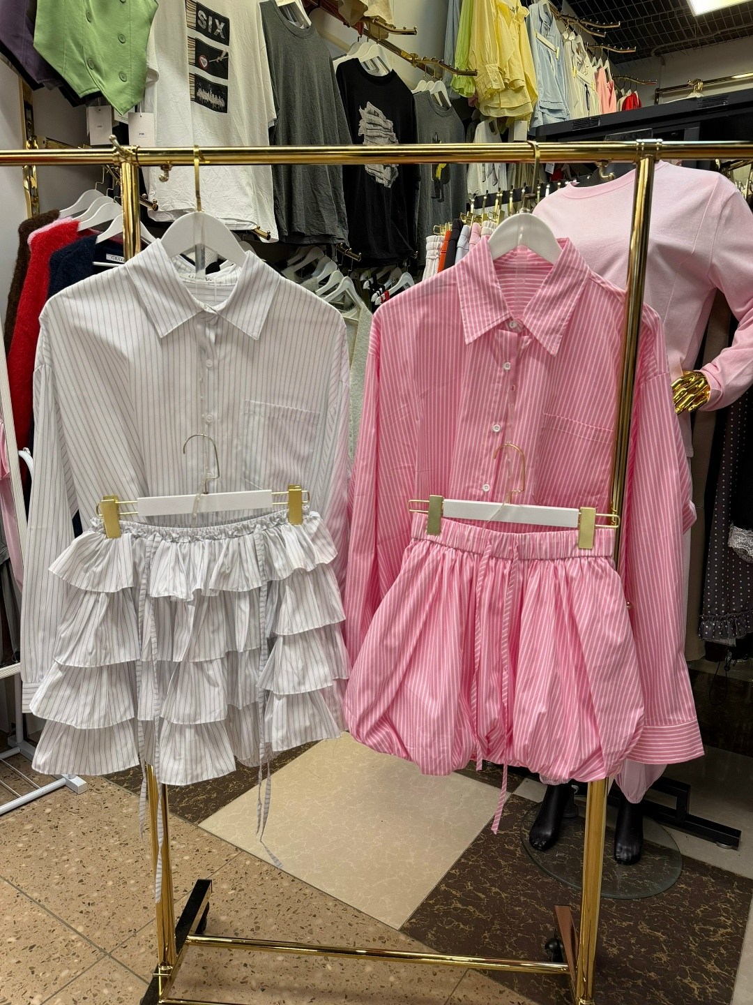 костюм розово,женские костюмы,летние костюмы,оверсайз рубашка,костюмы с юбкой