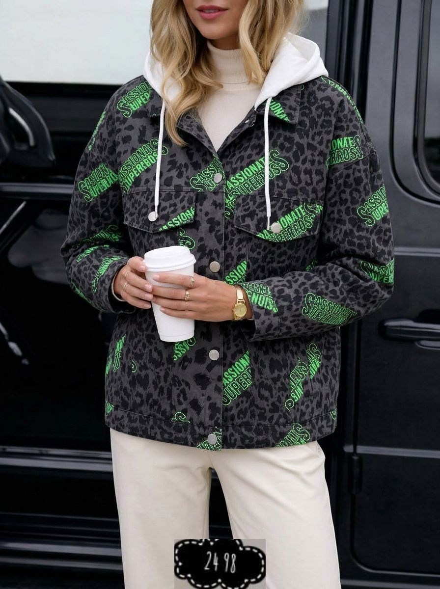 женская куртка,куртка демисезонная,леопардовая куртка,куртка леопардовая зимняя с капюшоном tdt-fashion,куртка