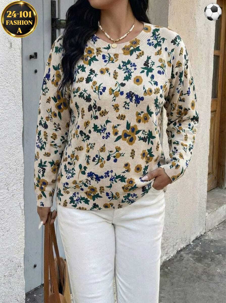 кофта женская,свитера женские,вязаные свитера женские,вязаные джемпера,женский вязаный свитер с цветочным принтом