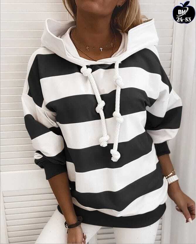 толстовка с капюшоном женская,женская толстовка,толстовка повседневная,женская свободная толстовка,толстовка в полоску