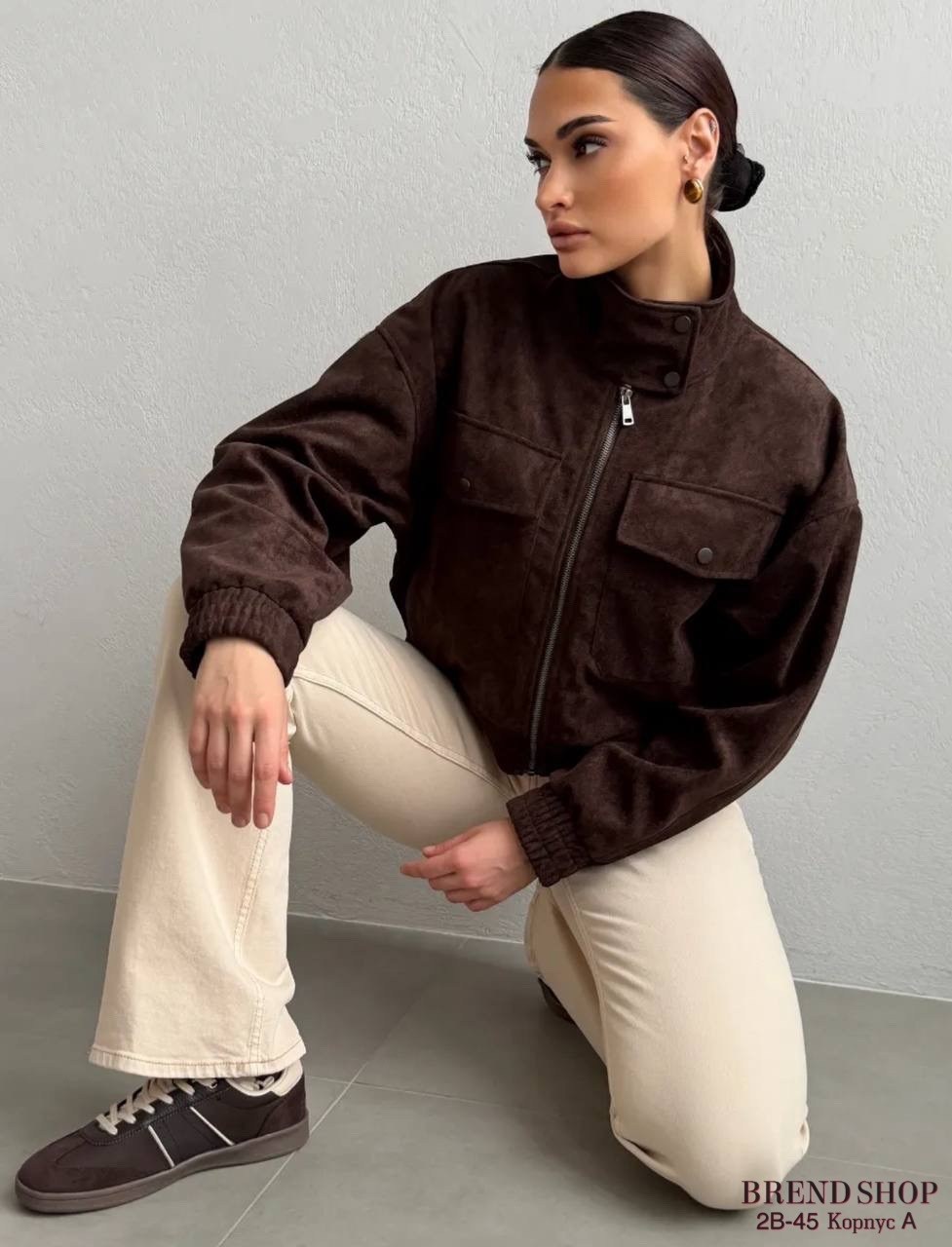 женская куртка бомбер из эко замши коричневого цвета,женская куртка бомбер из эко замши коричневого цвета модель № 30446,куртка бомбер замшевый оверсайз lofus 325114194,бомбер укороченный оверсайз зам