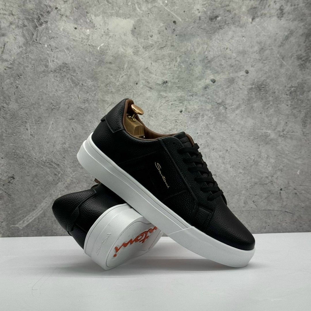 мужские кеды santoni,кеды мужские кожаные santoni черные premium,кроссовки santoni,,мужские кеды