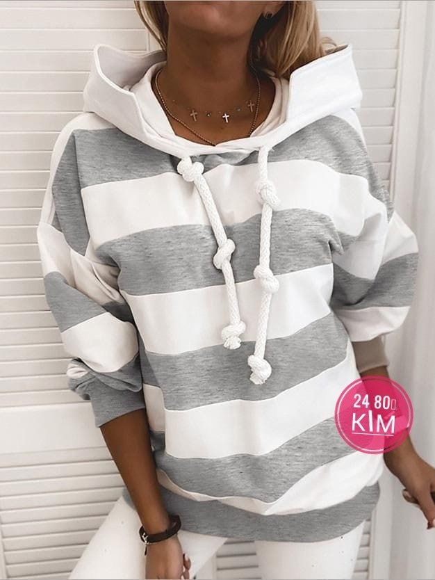 толстовка с капюшоном женская,женская толстовка,толстовка повседневная,женская свободная толстовка,толстовка в полоску