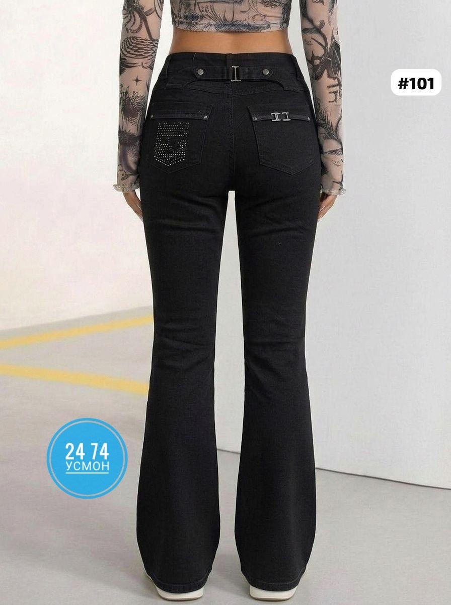 джинсы клеш от колена pularia fashion,черные клеш джинсы,женские джинсы клеш,джинсы клеш от колена,женские джинсы