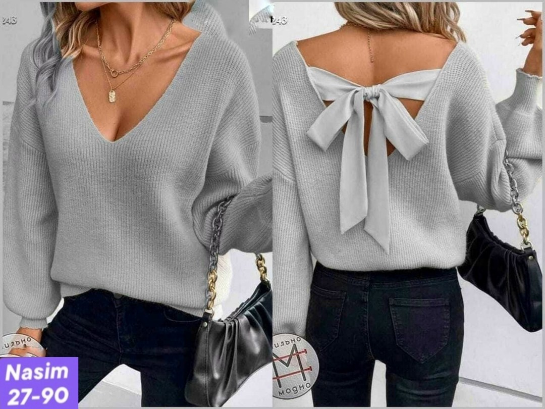 кофта с бантом,кофта женская,женская блузка,элегантный женский свитер,свитер женский с бантом на спине