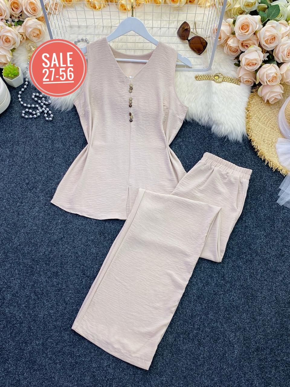 женский повседневный однотонный жилет с v-образным вырезом и широкими брюками,женский брючный костюм,костюм брючный повседневный,женский костюм,брючный костюм летний женский