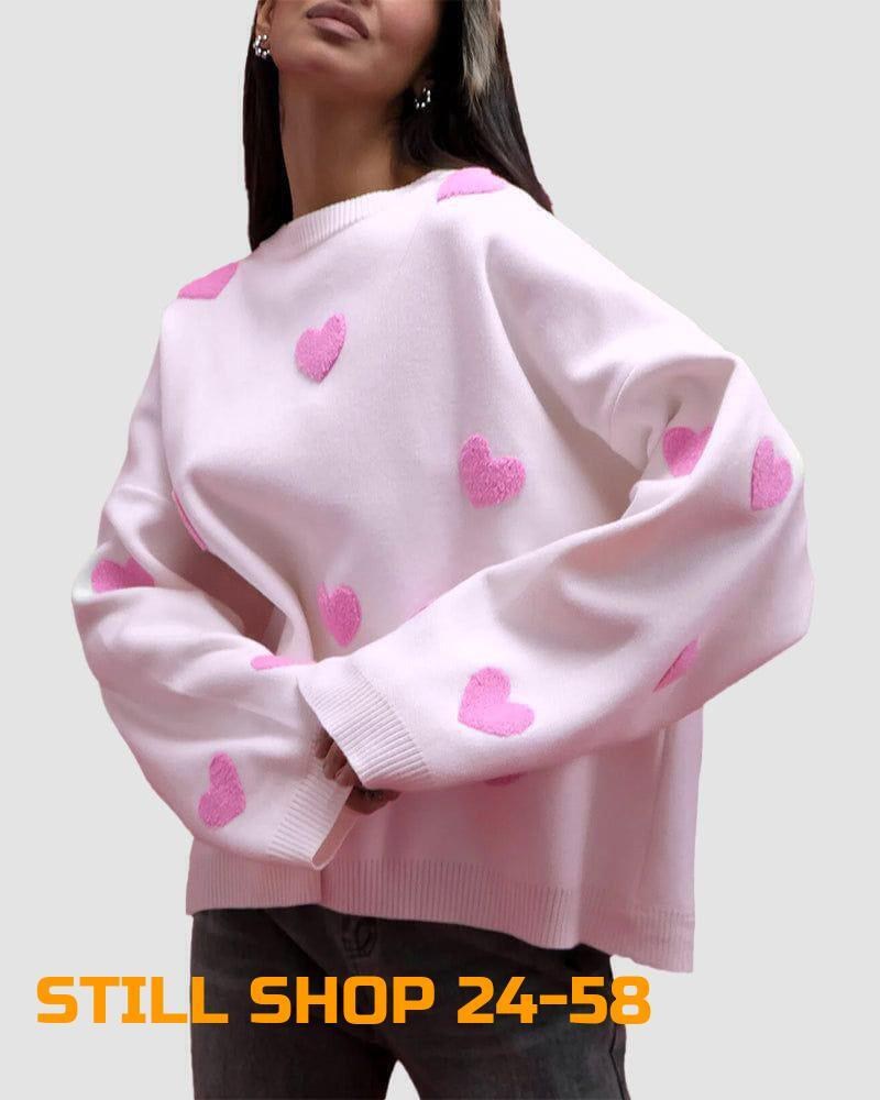 свитер вязаный оверсайз в сердечко nazia shop,свитер сердечки оверсайз,свитер сердце оверсайз,свитер женский оверсайз с сердечками,свитер оверсайз сердечки emmiloves