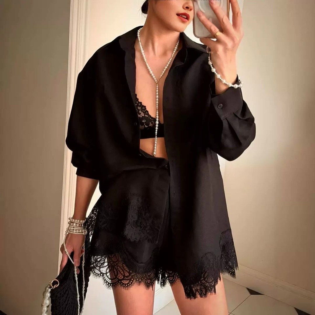 кружевная пижама,мода модная,женская пижама,