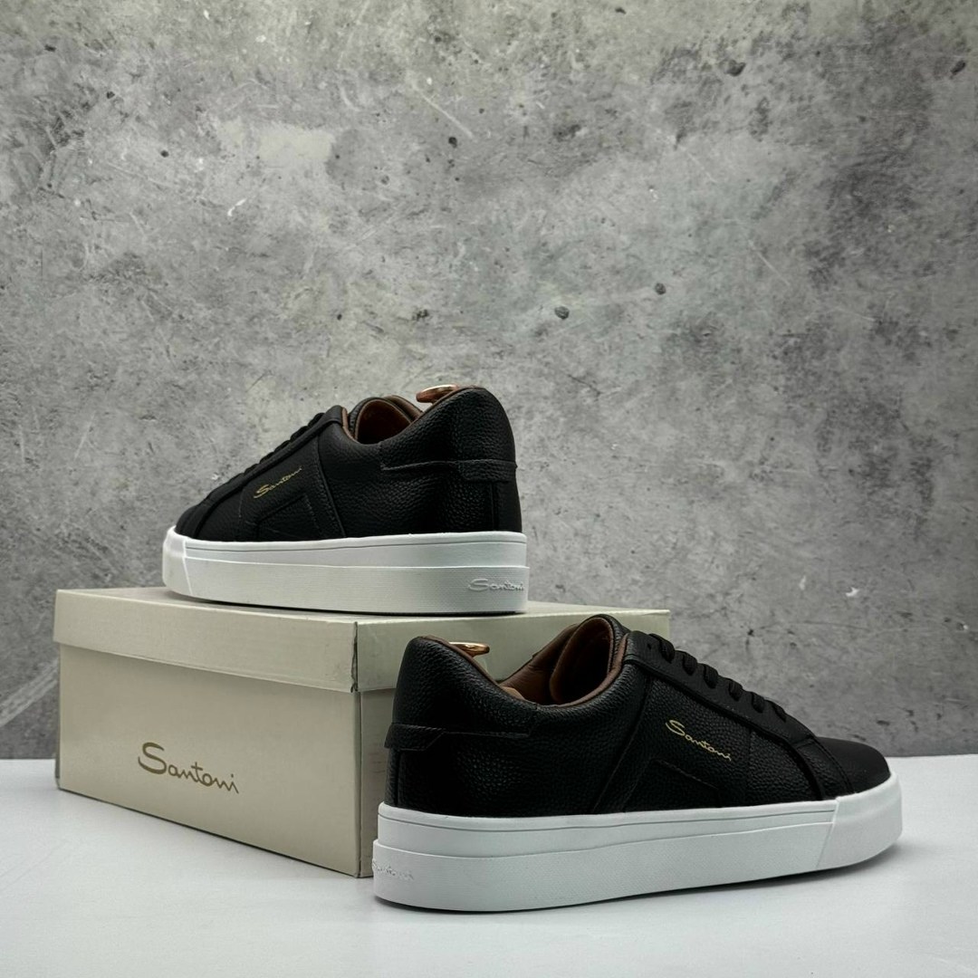 мужские кеды santoni,кеды мужские кожаные santoni черные premium,кроссовки santoni,,мужские кеды