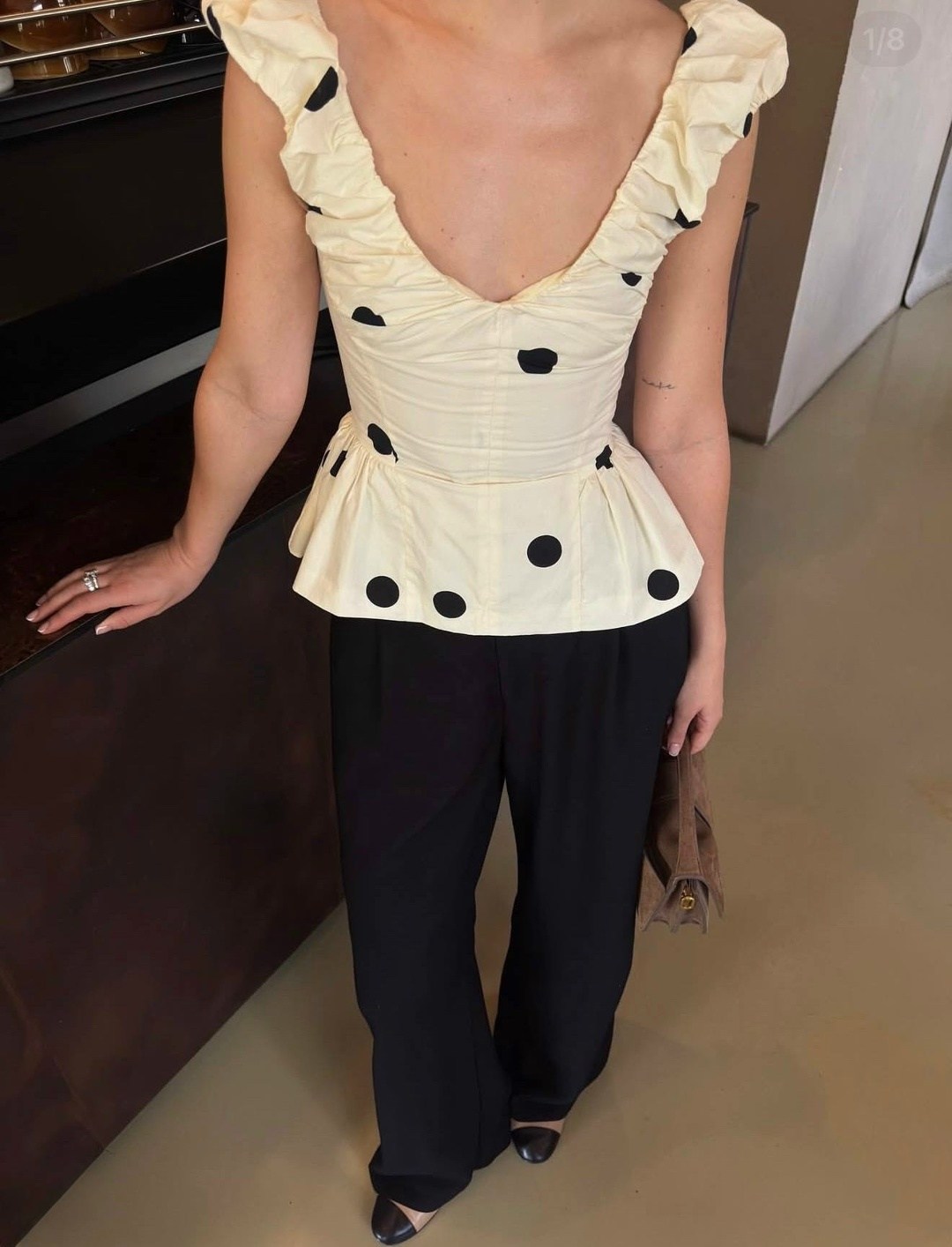 мода стиль,топы модные,стильные наряды,блузка в горох