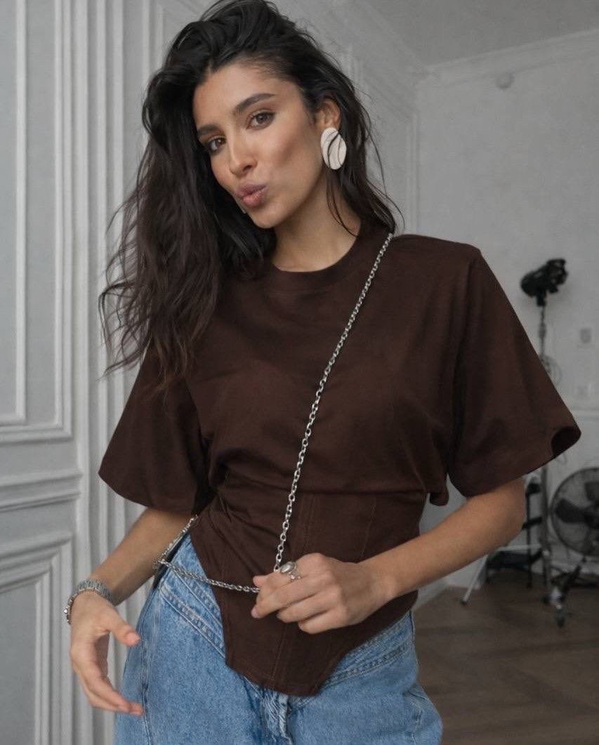 футболки женская,укороченная футболка,женская базовая футболка,футболка с необычным низом женская,стильные футболки женские