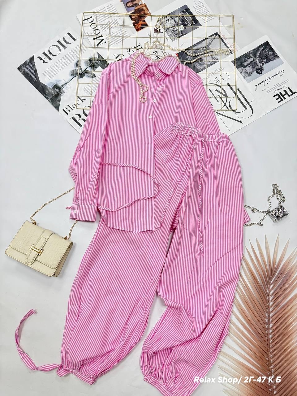 брюки женские белые в голубую полоску,повседневный костюм,костюм брючный с рубашкой,костюм летний брючный с рубашкой,брюки широкие