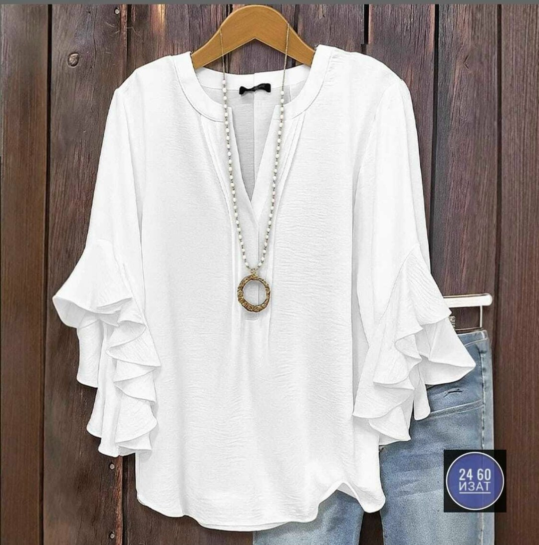 блузка с оборками,летняя блузка,повседневная блузка,блузка с рукавами,повседневная блуза