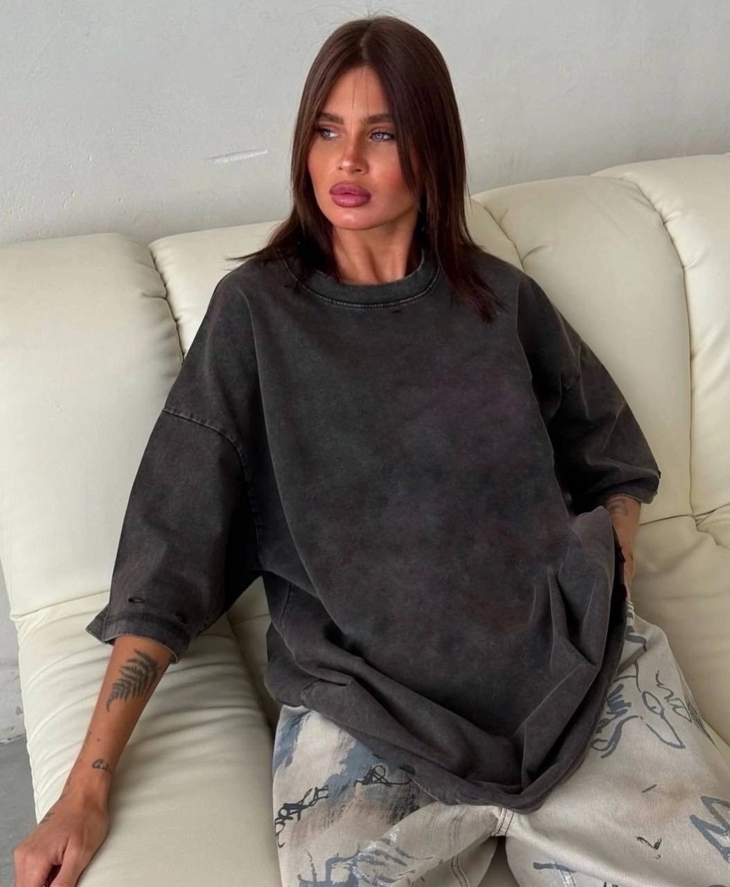 футболка женская оверсайз,футболка оверсайз варенка серая,футболка оверсайз варенка,оверсайз футболка,футболка оверсайз женская вареная в цвете графит