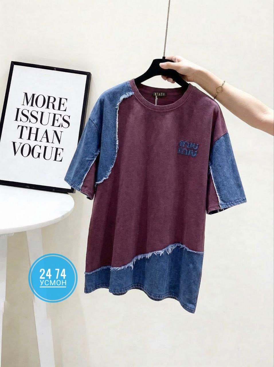 джинсовая платье,джинсовая блузка,женская футболка,джемпер в джинсовыми рукавами