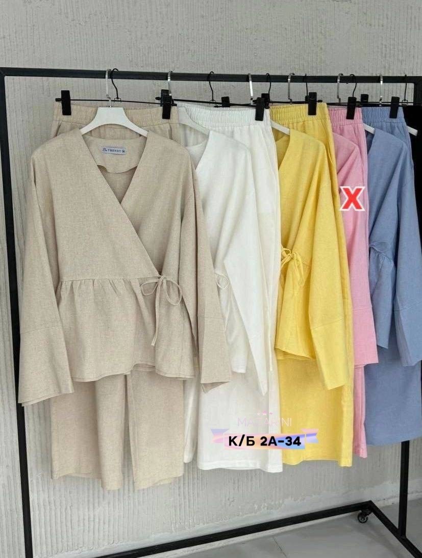 летние костюмы,модная ,костюм лен,женские костюмы,кимоно стиль