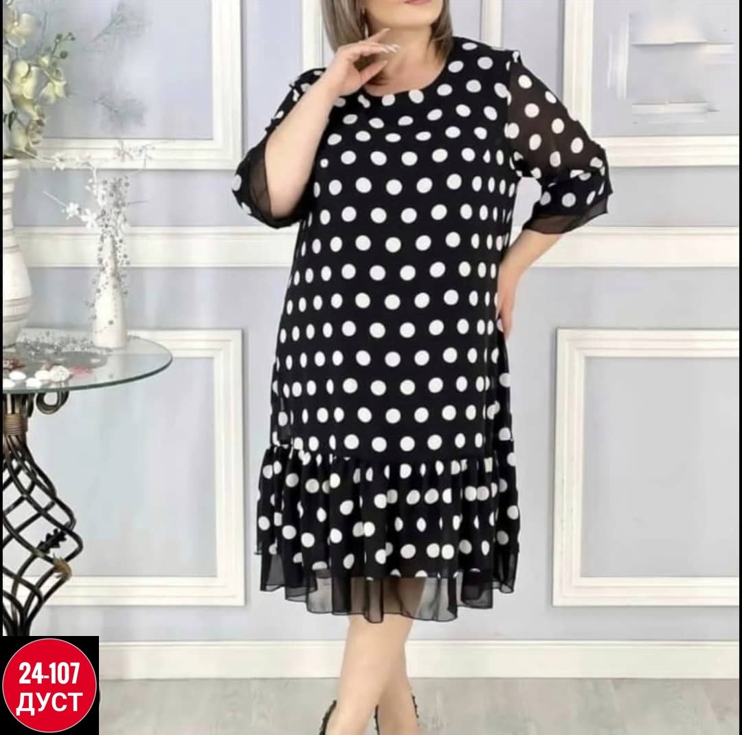 женское платье больших размеров ткань софт/лайт,платье больших размеров повседневное арт. 10368251,платье женское,платье 54р до 64 размер,вечернее платье больших размеров нарядное в горошек saliya bra
