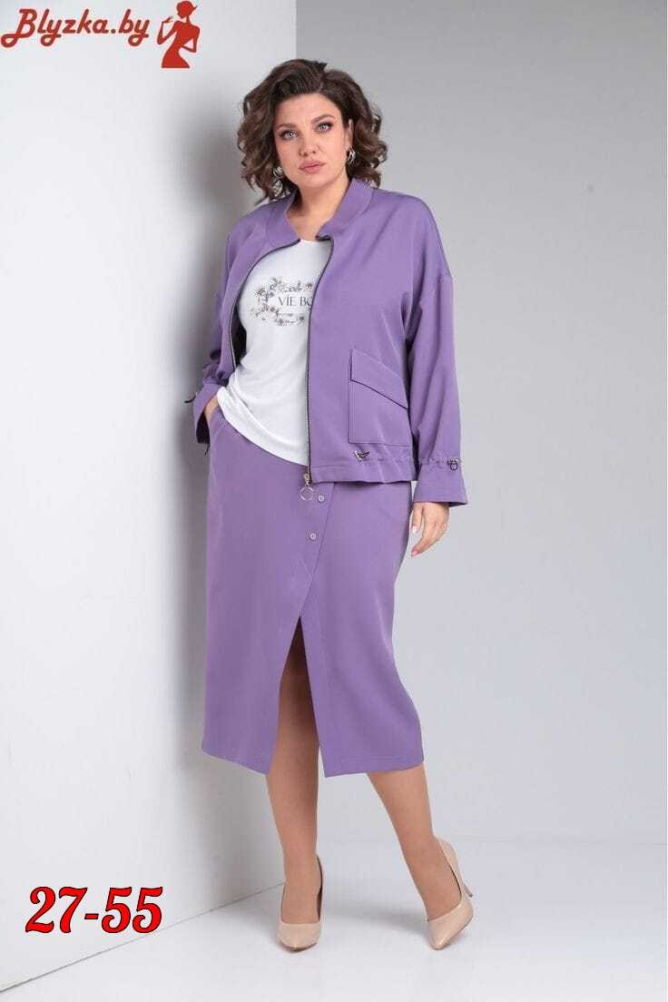 комплект тэнси 369 лаванда,юбочный костюм tensi 369 лаванда,женский костюм,белорусский трикотаж,жакет