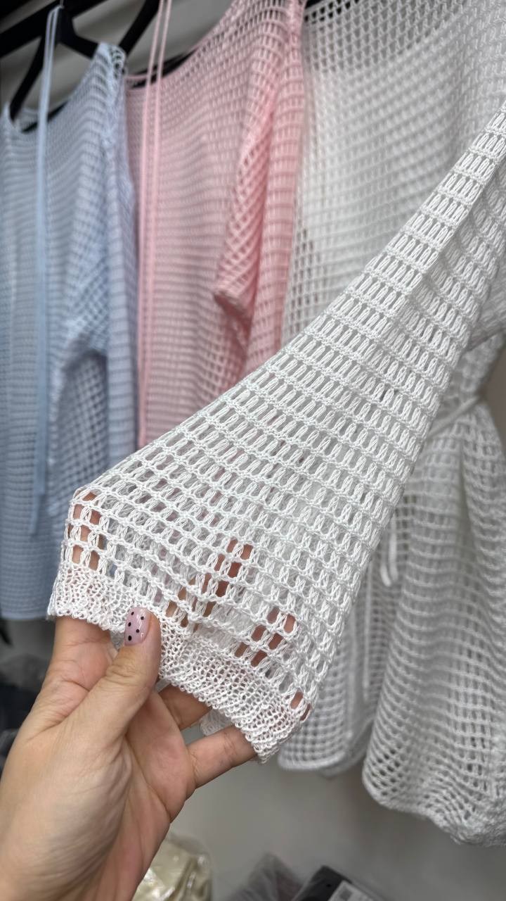 пляжная туника,туника вязаная пляжная,пляжная накидка,вязаная туника,туника вязаная сетка